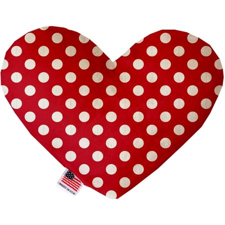 MIRAGE PET PRODUCTS Red Swiss Dots 8 in. Heart Dog Toy 1247-TYHT8